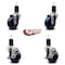 Service Caster 3.5'' Solid Poly Wheel Swivel 1-5/8'' Expanding Stem Caster Set 2 Brakes, 4PK SCC-EX20S3514-SPUS-2-TLB-2-158 - alternate 2
